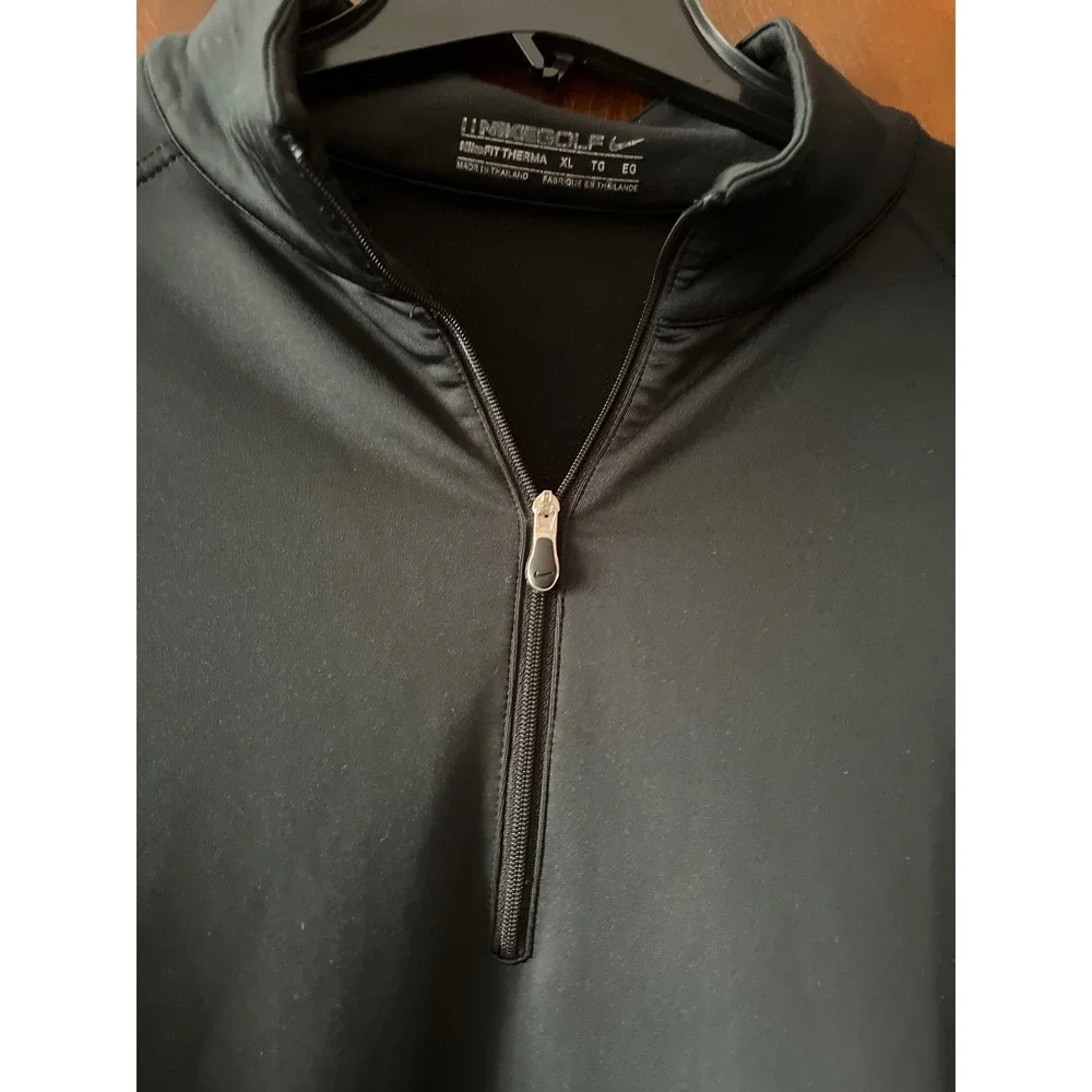 Nike Golf Dri-FIT Thermal‎ Pullover XL Black Yellow Long Sleeve Shirt